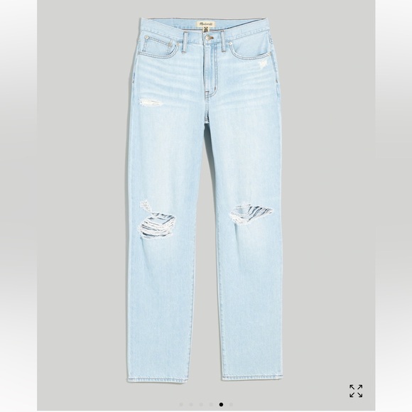 Madewell The Slouchy Boyjean Light Wash Jeans Distressed Size 29” Waist - Picture 13 of 14